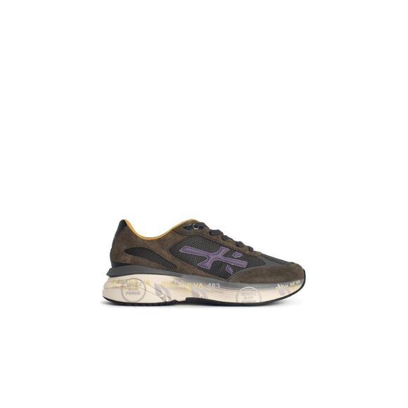 Premiata 'Moerun 7771' Sneakers In Brown And Army Green Suede Blend Men